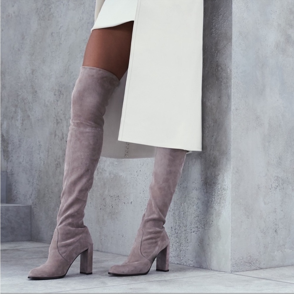 Stuart Weitzman Hiline Otk Boot In Slate Grey - image 3